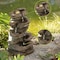 Gardenised Decorative 4 Tier Rock Look Water Fountain with LED Rolling Glow Ball for Home and Garden QI004590 - alternate 3